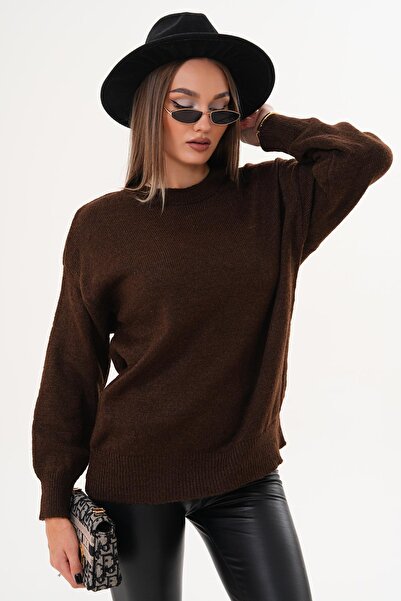 ŞİMAL Women's Crew Neck Knitwear Knitted Loose Sweater 255231 -
