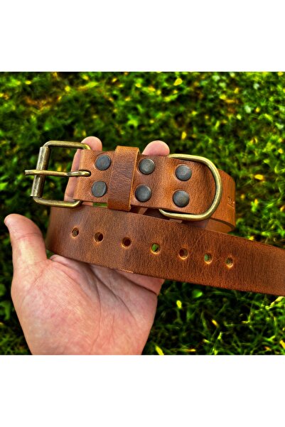 Bakani Leather Kişiye Özel Köpek Isimli Boyun Tasması, Hakiki Vejetal Deri, Paslanmaz Çelik, XL GÜÇLÜ KÖPEKLER İÇİN