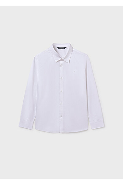 MAYORAL Cămașă clasică pentru băiat alb 874