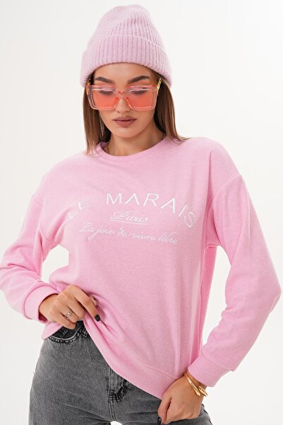 ŞİMAL Women's Embroidery Detailed Thessaloniki Knitted Sweatshirt 255076 -