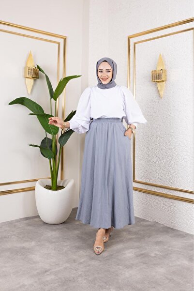 exxitcollection Γυναικεία μοντέρνα φούστα με λάστιχο στη μέση και μοντέρνα τσέπες σε σχήμα φράουλας