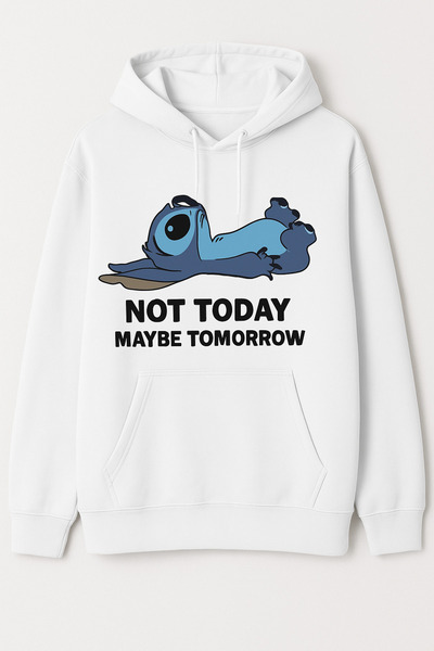 Machetta Φούτερ Unisex Stich με στάμπα Oversize 100% βαμβακερό με κουκούλα