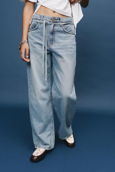 Pull & Bear Bağcıklı Baggy Jean