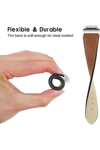 O Ozone Leather Watch Band | Fitbit Charge 5 Smart Watch| Starlight