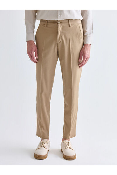 LC Waikiki Beige Standard Fit Gabardine Men's Trousers
