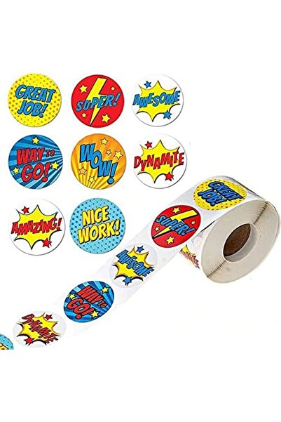 Wownect 6 Style Encouragement Stationary Stickers Round [1inch][500 Pcs Labels] Labels For Envelope