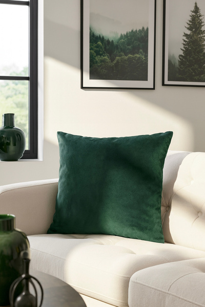 Premier Home Plain Velvet Throw Pillow Cover Khaki 45X45