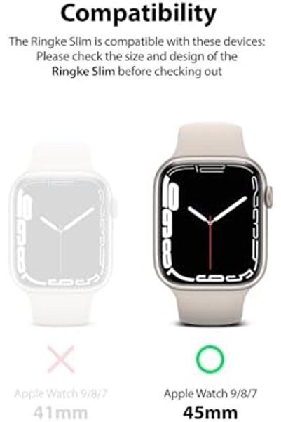 Ringke Slim Case For Apple Watch 7 45mm [2 Pack] - Clear / Metallic Blue