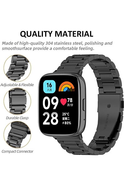 O Ozone Redmi Watch 3 Active/Redmi Watch 3 Lite Band | Metal Watch Strap | Silver