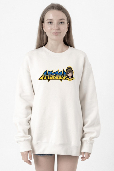 Tshirthane Ahyeon Babymonster Graffiti White Women's 2Ip Sweatshirt