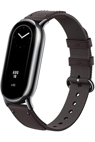 O Ozone Xiaomi Mi Band 8 Nylon + Leather Watch Band | Dark Brown