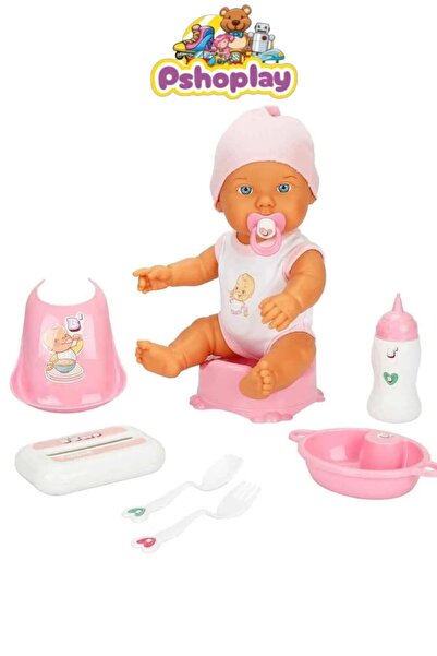 Pshoplay Caretime Sound Smiling & Crying Baby – 32 cm I Accessory Set and Wetting Function