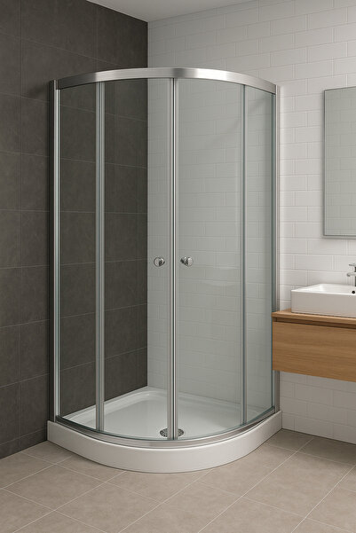 Viera Concept Duşakabin Oval 5mm cam eloksal Profil şeffaf H.180 Cm