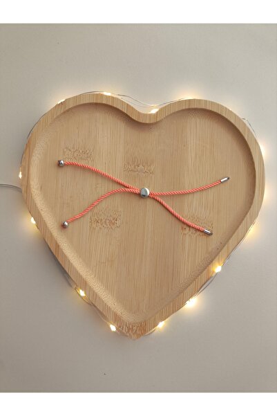 SESİKA HOBİ Brățară de mână gata de purtat, culoare somon, cu capăt de argint...