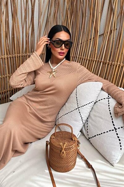 Lijuri Плетена рокля с ажурно деколте и кръгло деколте 2861