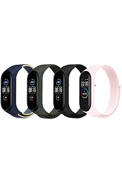 O Ozone أشرطة نايلون لـ Xiaomi Mi Band 7/6/5 (عبوة من 4 قطع)