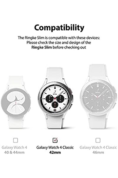 Ringke Samsung Galaxy Watch 4 Classic 42mm Case| Slim Series| Clear + White