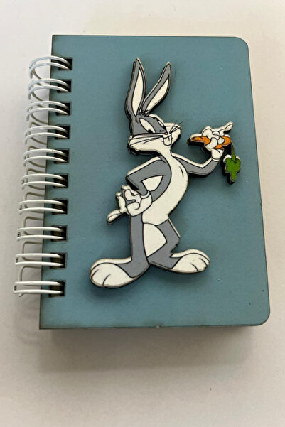 DURUSA Spiral Defter 3D MDF Kapaklı Çizgi Film Tom Karakterli 6x10 cm - Not Defteri