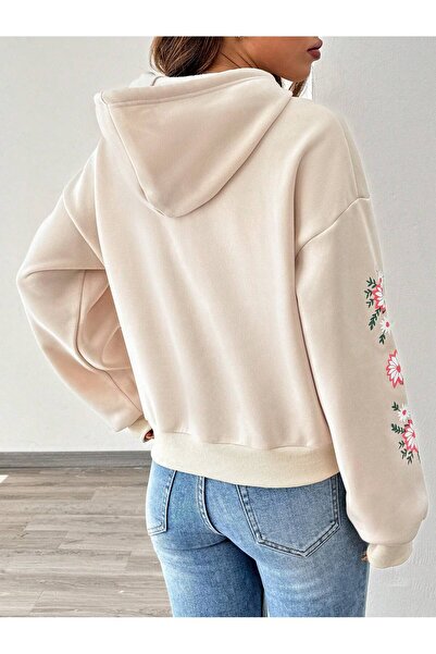 Deocept Γυναικείο φούτερ με στάμπα σε μαύρο κόκκινο πεταλούδα