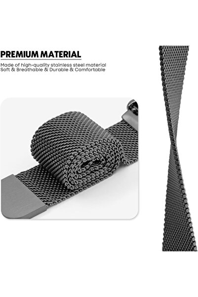 O Ozone (Pack of 2) Milanese Loop Bands For Redmi Watch 3 Active/Redmi Watch 3 Lite