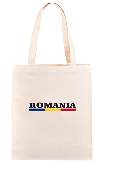 Tshirthane Romania Flag Letter Ham Cloth Bag