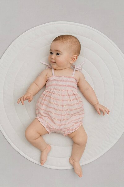 iklimix Hanging Striped Baby Girl Romper