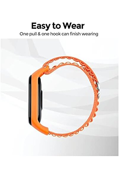 O Ozone Alpine Loop For Xiaomi Mi Band 7/ 6/ 5 Soft Breathable Nylon Sport Strap with Metal G Hook (White)