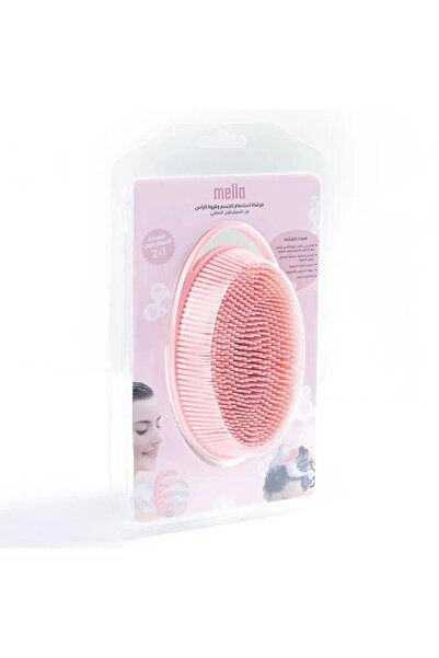MELLA Mila 2 in 1 Silicone Body Scrubber and Head Massager Brush Pink