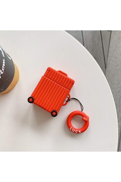 ozone Case for Apple AirPod Trunk Series Protective Cover with Silicone Keychain Holder For Airpods 2/1Red