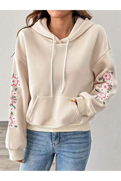 Deocept Γυναικείο φούτερ με στάμπα σε μαύρο κόκκινο πεταλούδα