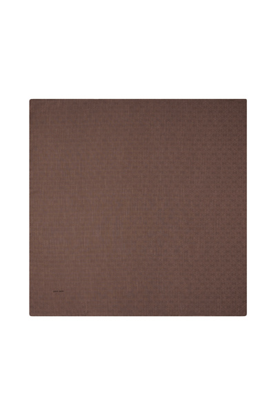 Pierre Cardin Καφέ 100Χ100 Κασκόλ από μετάξι και βαμβάκι ζακάρ με λογότυπο K....