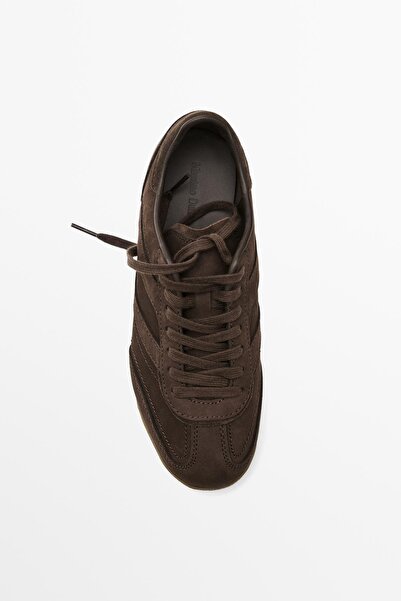 Massimo Dutti Tek renk deri spor ayakkabı