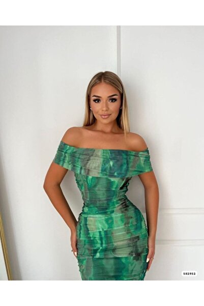 Adora Moda Γυναικείο φόρεμα από τούλι με γιακά Madonna