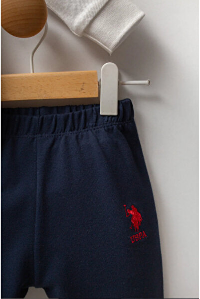 U.S. Polo Assn. U.S. Polo Assn Usb2575 Baby Boy White 2-Piece Set