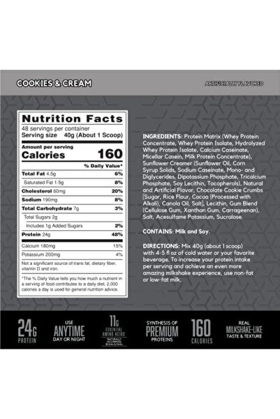 BSN SYNTHA-6 EDGE Protein Powder, Cookies N Cream, 48 Servings