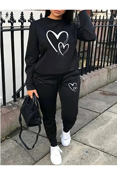 mercoledi Γυναικείο σετ αθλητικής φόρμας με τύπωμα oversized με λαιμόκοψη