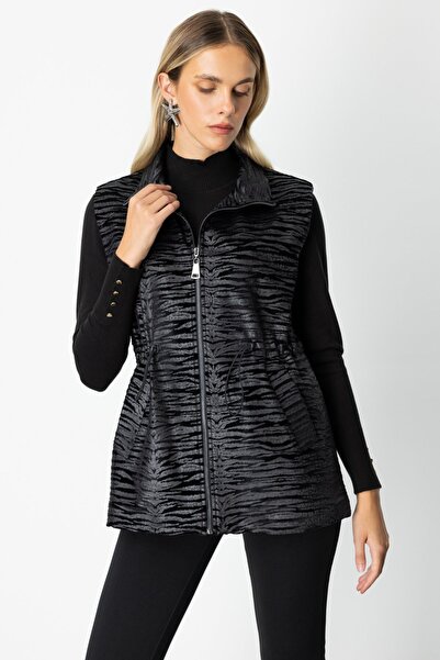 ON Velvet Detailed Stand Collar Vest