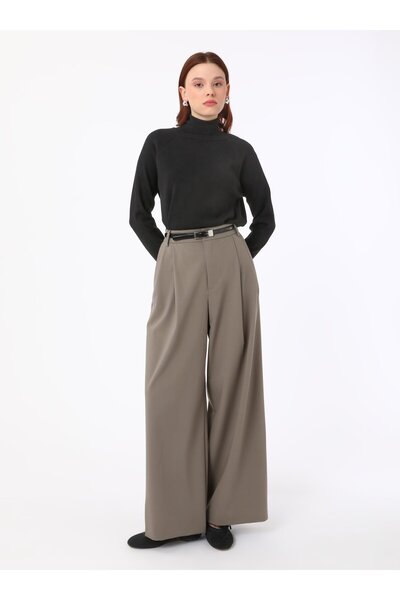 Refka Basic High Neck Knitwear Sweater with Soft Keys - Black -