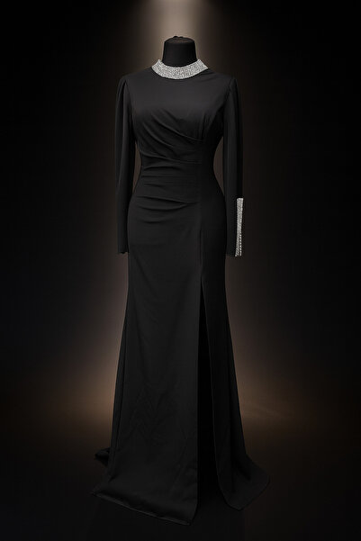 ZAGARA Zarafet Işıltısı Taş Detaylı Uzun Abiye