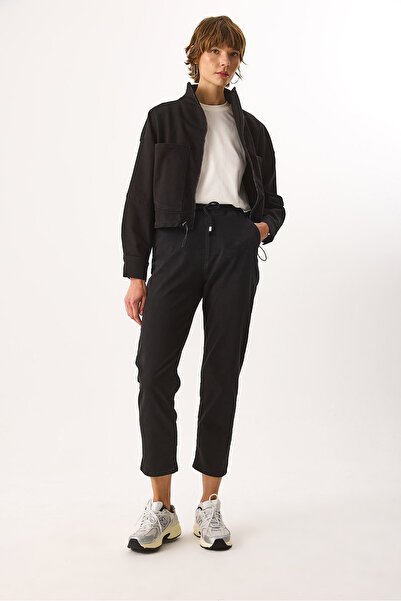 VENA Marla Black High Waist Slouchy Jogger Pants - Black