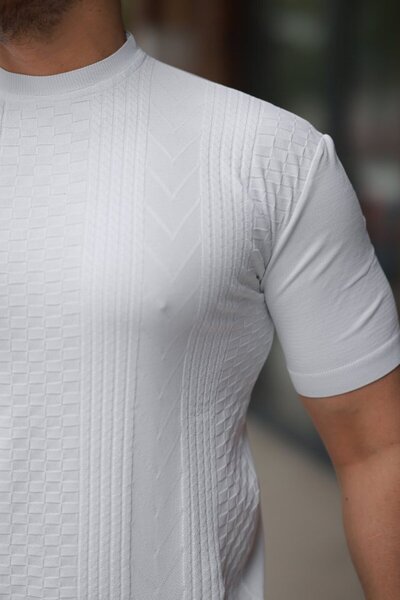 HAZEGO Ανδρικό μπλουζάκι με κοντό μανίκι με υφή