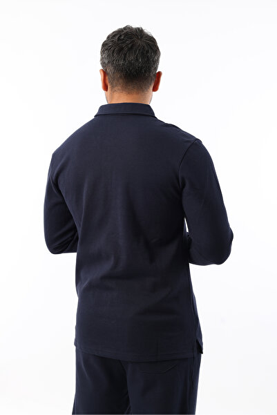 Rodrigo Ανδρικό μπλουζάκι με λαιμόκοψη πόλο με μακρυμάνικο, μαλακό βαμβακερό, ίσιο και μαλακό υφή, με τυπική εφαρμογή