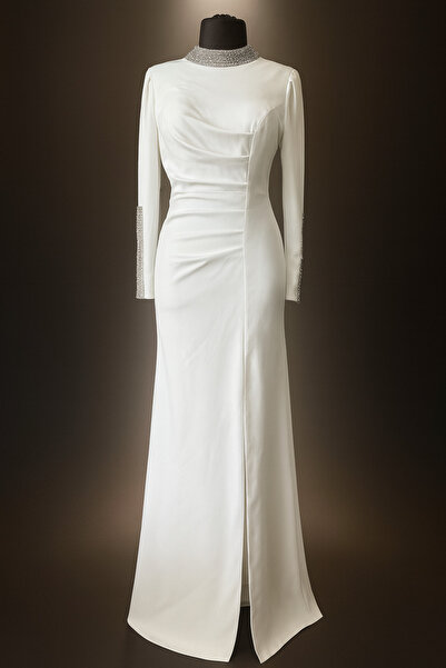 ZAGARA Zarafet Işıltısı Taş Detaylı Uzun Abiye