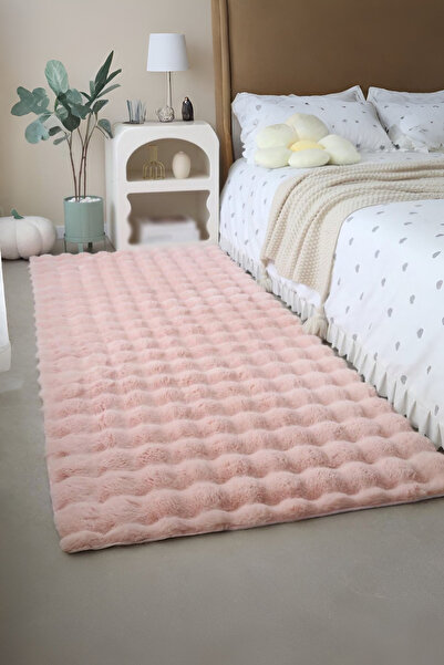 Myevilla Dekoratif Bubble Yumuşak Peluş Halı Kaymaz Tabanlı Salon Oturma Odas...