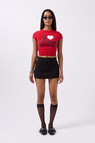 modamtn Μπλουζάκι με λεπτομέρεια κεντήματος με στάμπα