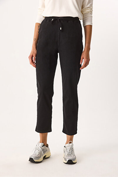 VENA Marla Black High Waist Slouchy Jogger Pants - Black