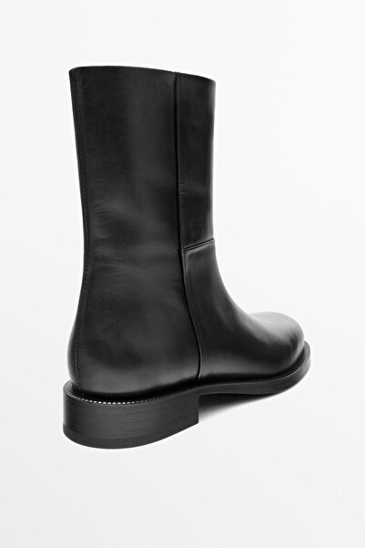 Massimo Dutti Düz deri bilekte bot