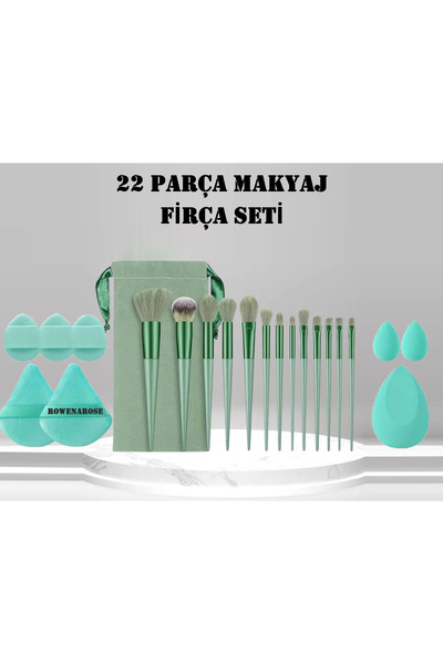 ROWENAROSE 22 Parça Fırça Seti Ve Pudra Sünger Seti