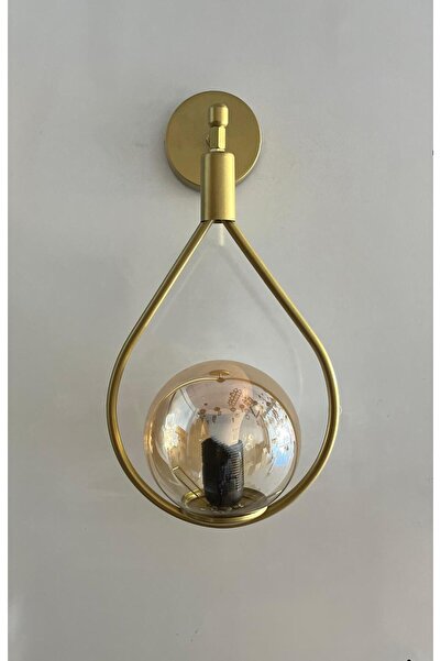 gaziantepavize Badem Gold Kasa Bal Glop Camlı Metal Pilli Aplik - Özel Tasarı...