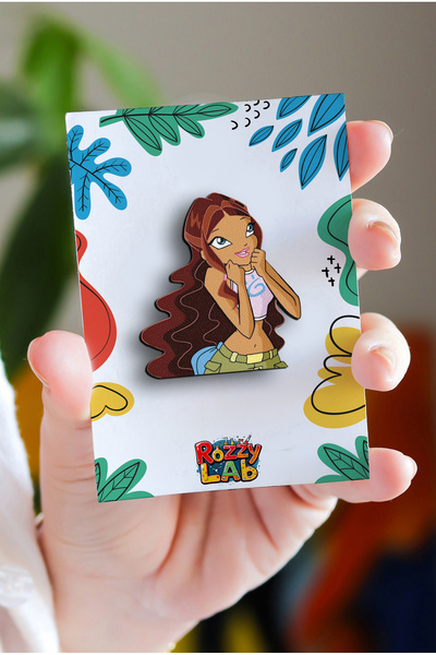 Rozzy Lab Winx Layla / Aisha - Pin - Rozet - Broş - Yaka Çanta Aksesuar